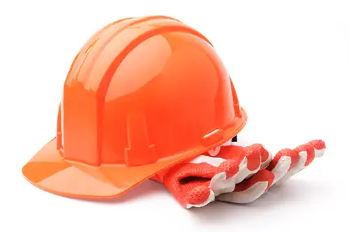 Hardhat and gloves
